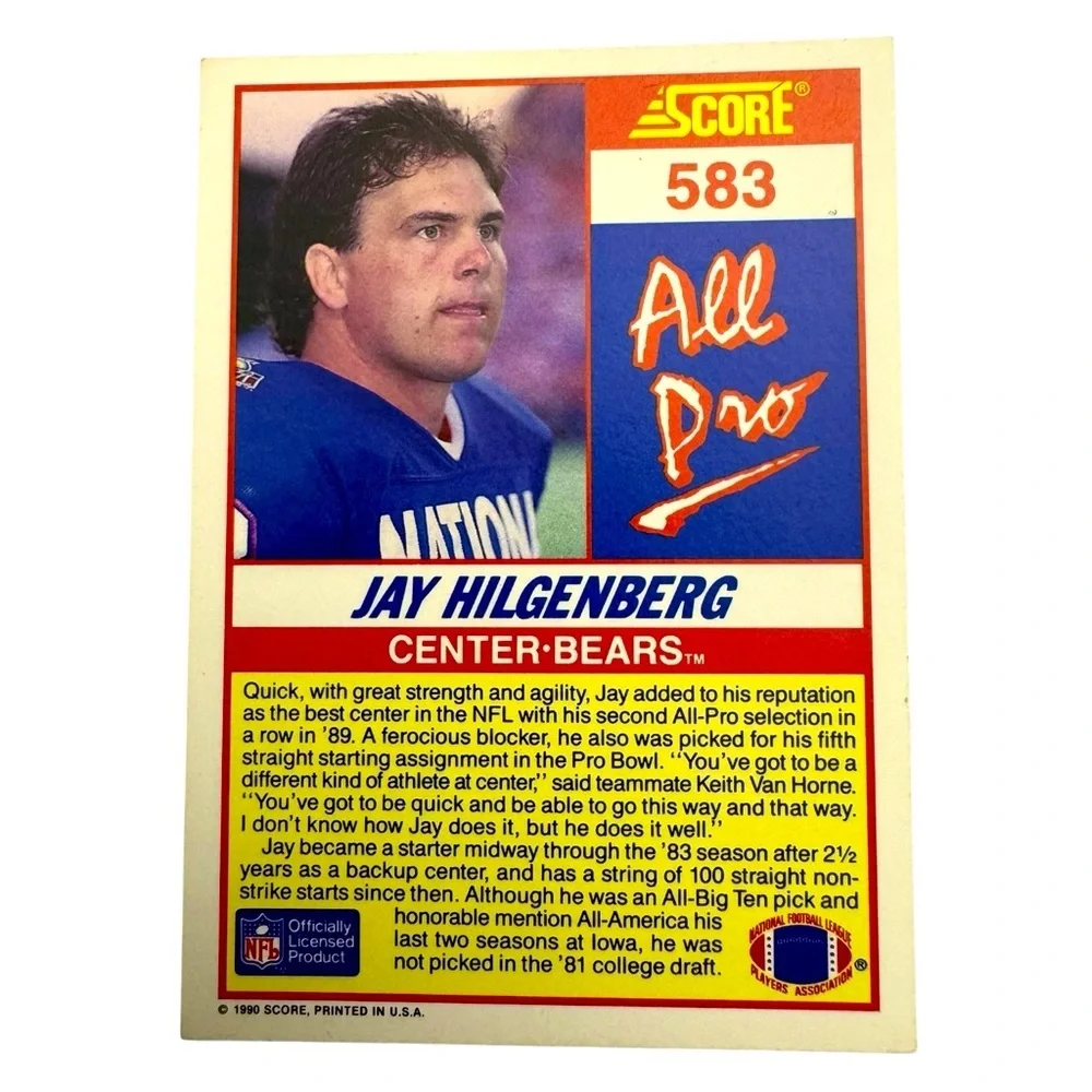 Score NFL Jay Hilgenberg Center-Bears Football Trading‎ Card #583